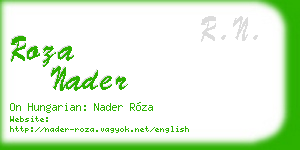 roza nader business card